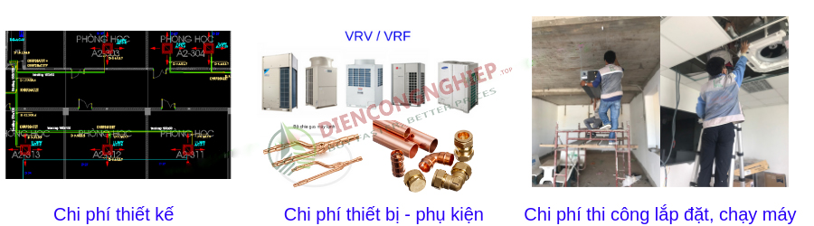 Báo giá chi phí lắp đặt máy lạnh trung tâm VRV và VRF